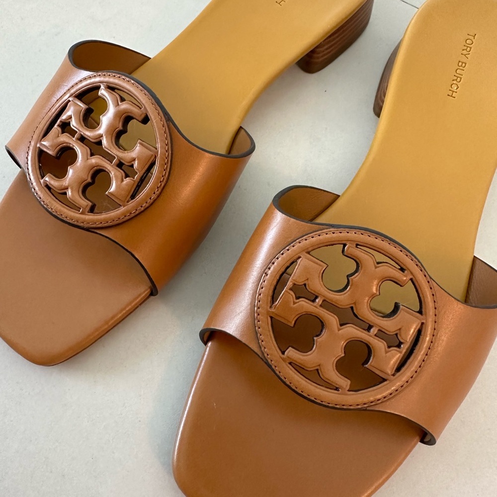 Tory Burch Tan Slide Sandals - Picture 2 of 5